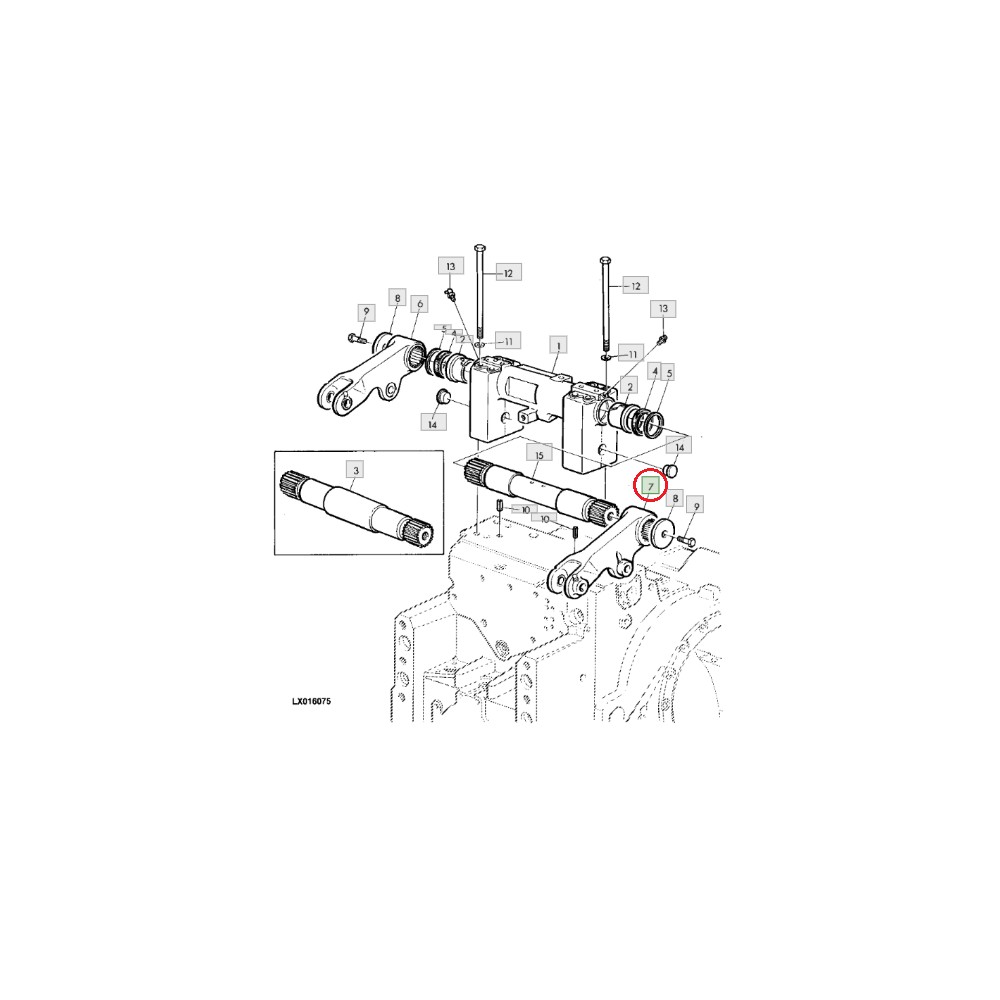 Brazo elevador hidráulico derecho L77719 para John Deere serie 6000 6005