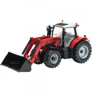 Tractor de juguete Massey Ferguson 6616 con cargadora frontal escala 1:32