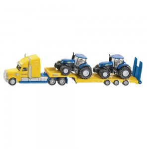 Camión de juguete con dos tractores New Holland escala 1:87