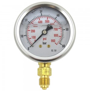 Manómetro vertical de glicerina rosca 1/4"  Inox presión 0-60bar1/4"  Inox presión 0-60bar