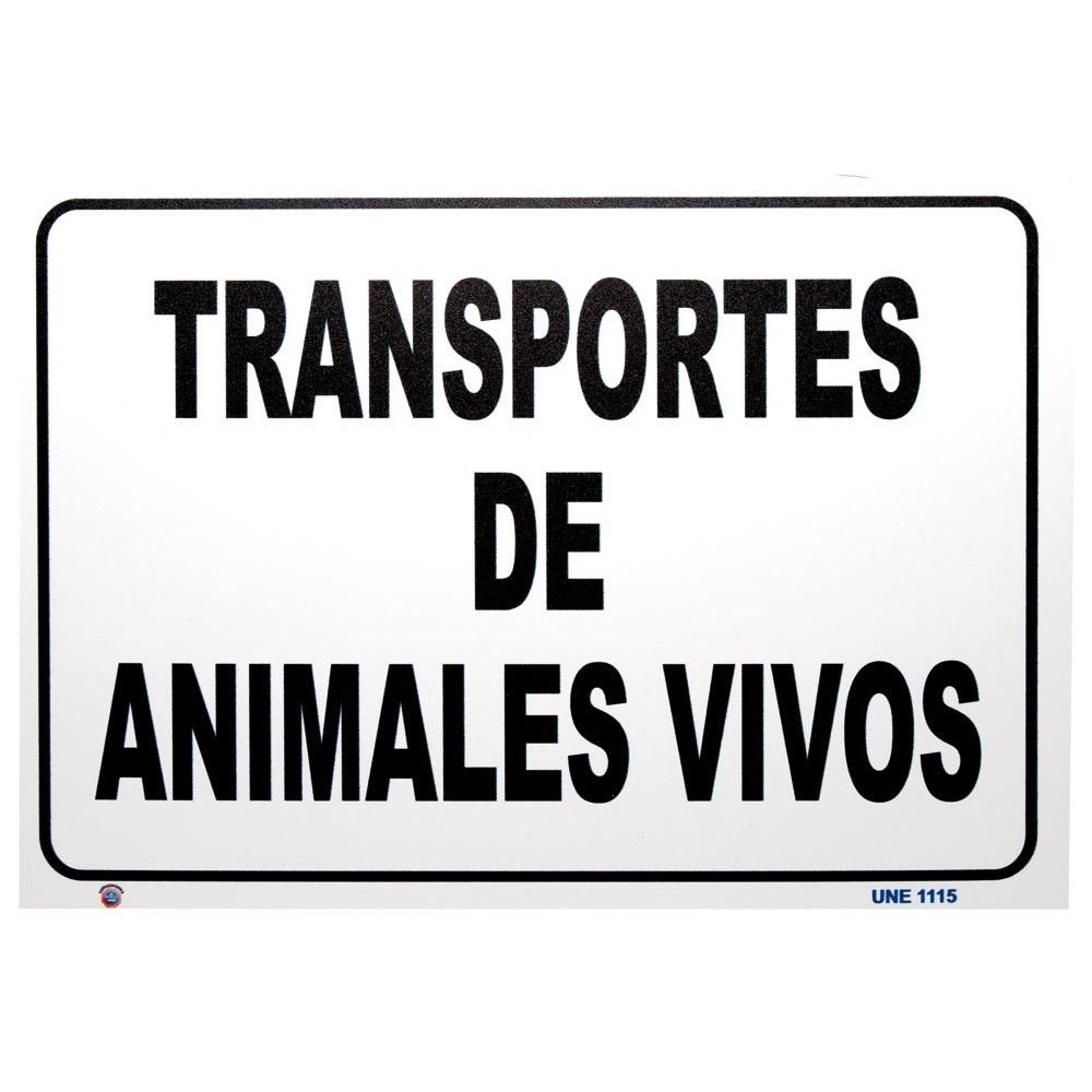 Placa transporte animales vivos